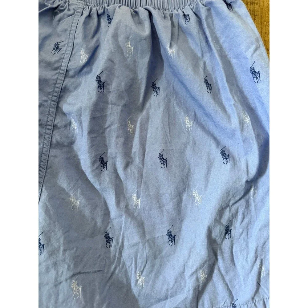 Men’s Polo Ralph Lauren Classic Fit Pony Print Boxer Shorts Sz. Large Blue
